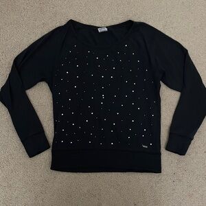 PINK Victoria’s Secret rhinestone studded sparkle lounge top, cotton blend, xs/s